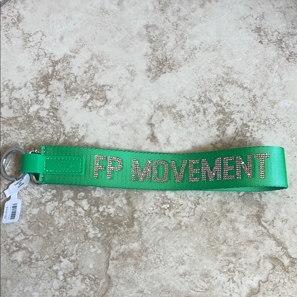 Free People movement pink/green custom color rhinestone keychain